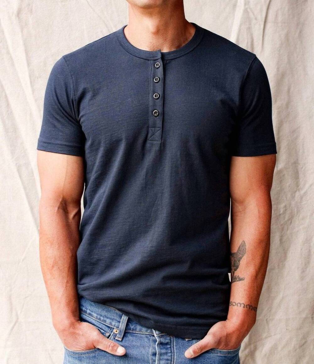 NEW WIESMADE reyes henley heavyweight 8oz in polar